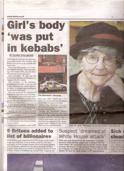 14 years old girl was gang-raped and beaten to death, and her flash put in kebab to be sold as food in Britain
– WHERE IS EQUALITY?